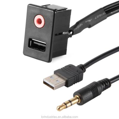 China AUX headphone audio cable. Car USB 3.5mm Flush Mount For Car for sale