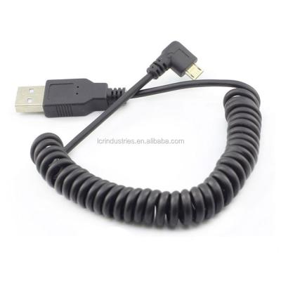 China COMPUTER Type One USB 2.0 Male to Micro USB Male Left Right Angle 90 Degree Stretch Cord for sale