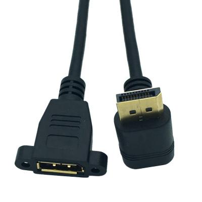 China COMPUTER 30cm Right Angle 90 Degree DisplayPort Male To DP Display Port Female Cable for sale