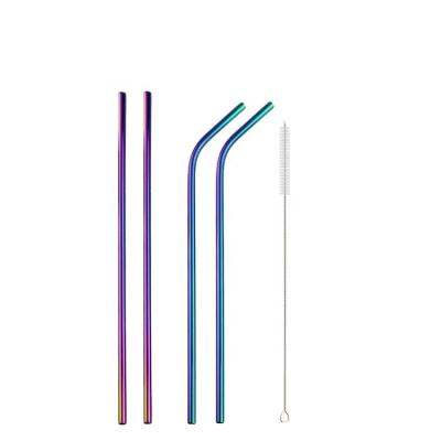 China Mussive Gold Eco-Friendly Reusable Metal Drinking Stainless Steel Straw Set of 304 Straws for sale