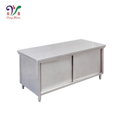 China With Sliding Door Commerical Wholesale Moden Design Stainless Steel Kitchen Work Table With Cabinet For Five Star Restaurant for sale