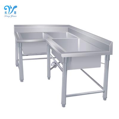 China Wholesale Restaurant Factory Price Stainless Steel Corner Laundry 3 Compartment Best Sink With Liner for sale