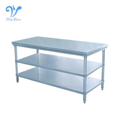 China Hotel/Restaurant Kitchen/Hospital/School 3 Tiers Kitchen Stainless Steel Work Table Without Back Slat QY-W03A for sale