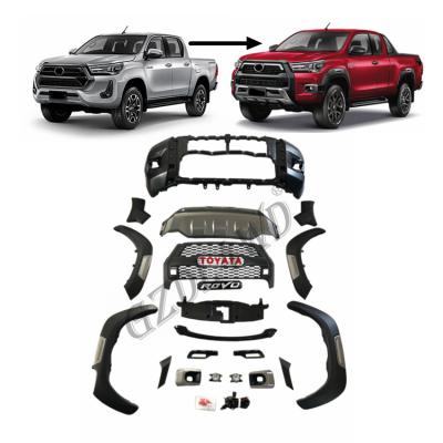 China Upgarde Parts Upgrade Front Bumper Body Kit for Hilux Revo 2020+ Upgrade to Hilux Rocco 2021 for sale