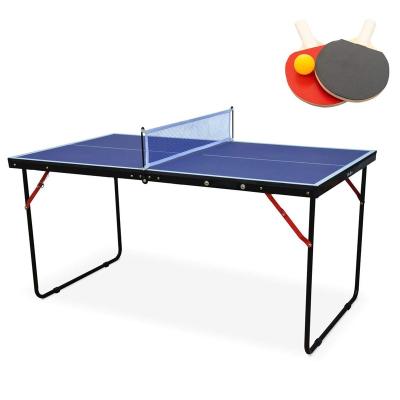 China Gym Equipment Ping Pong Table MINI Fold Up Thickened Custom MDF Ping Pong Table With Wheeled for sale