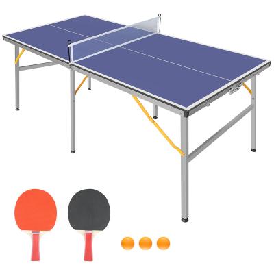 China MDF Aluminum Structure Mini Table Tennis Set Portable Fold Up Indoor Pocketable Ping Pong Table for sale