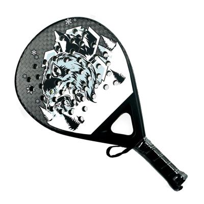 China Carbon Fiber OEM Print Diy Logo Glass Fiber Racket Paddel Custom Teardrop Shape Padel Racket OEM for sale