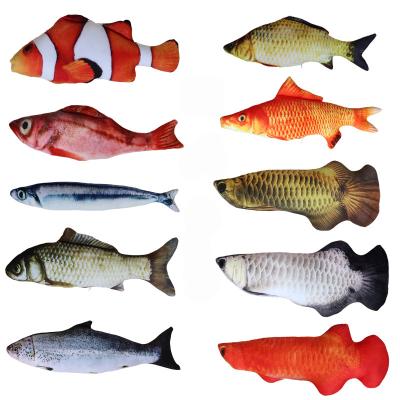 China Viable cat pillow supplies funny cat fish stick cat fish catnip catnip plush toy pet stick simulation fish toy for sale