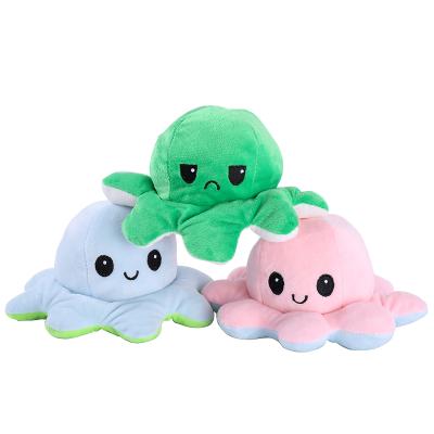 China Wholesale 20cm Plush Toy Mixed Colors Double Side PP Cotton Toy Flip Reversible Cute Octopus Plush Octopus for sale