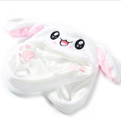 China Tiktok striped the same bright bunny hat mobile ears rabbit hat internet celebrity the same cute plush warm hat for sale