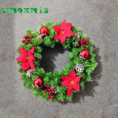 China Professional PVC/PE/PET Design Christmas Wreath Pearl Decoration Christmas Wreath Wholesale Plain for sale