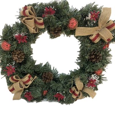 China Hot sale PVC/PE/PET Xmas decoration 5ft lighting jumbo norwood fir garland with pinecones and pine for sale