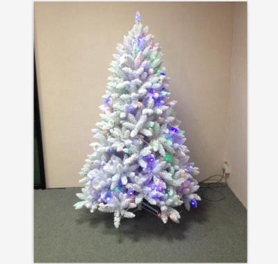 China Top 180cm Tall PVC Flocked Christmas Trees Snowfall Christmas Tree Led Decoration Christmas Tree for sale