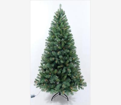 China Hot Selling PVC/PE 7FT Christmas Trees Mixed Sheet Christmas Tree Color Change Led Decoration Christmas Tree for sale