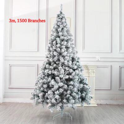 China Custom Modern High-Grade Christmas Tree Christmas Decorations 90m-240cm Artificial Snow Encrypted Flocking Tree PVC Flossed Christmas Tree for sale