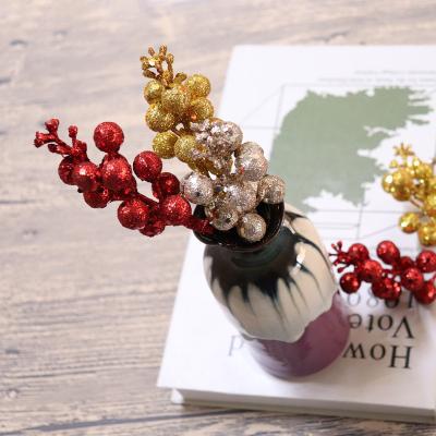 China Festival Stuff Red Sequin Christmas Decoration String Fruit Christmas Fruit Branch Garland DIY Accessories Gold Sprinkle Sequin String for sale