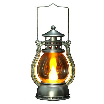 China Festival Stuff Small Plastic Kerosene Lamp Design Retro Halloween Led Outdoor Candle Decoration Lantern Creative Atmosphere Portable Handle for sale