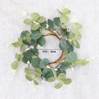 China Environmental Protection Plant Artificial Green Eucalyptus Vine Eucalyptus Wreath For Wedding Backdrop Wall Decor for sale