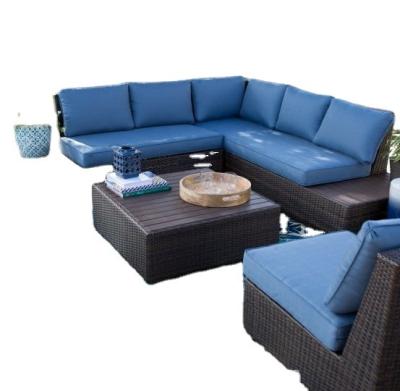 China Modern outdoor furniture PE wicker rattan sets garden leisure lounge sofa furniture set for sale