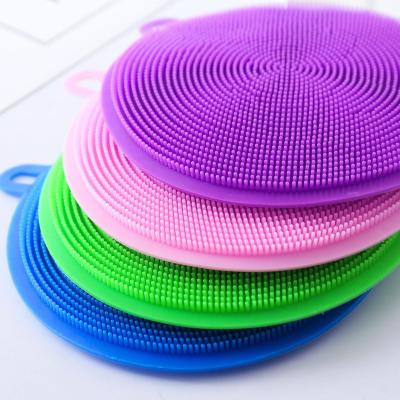 China 2020 Viable Best Selling Products In USA Amazon Silicone Cleaning Brush Mat Silicone Cleaning Brush Dish Sponge for sale