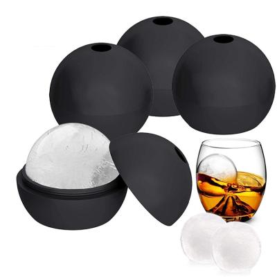 China Big Big Even Disposable Ice Ball Molds Portable 2.5 Inch Round Spherical Silicone Ice Cube Maker To Keep Your Whiskey Chilled And Strong for sale