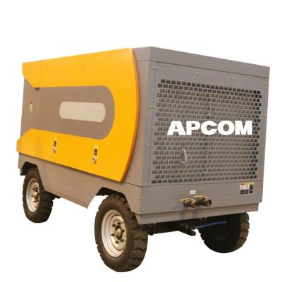 China Portable Rotary Screw Air Compressor Drilling High Efficiency Diesel AirCompressor Machine For Water Well Drill Rig for sale