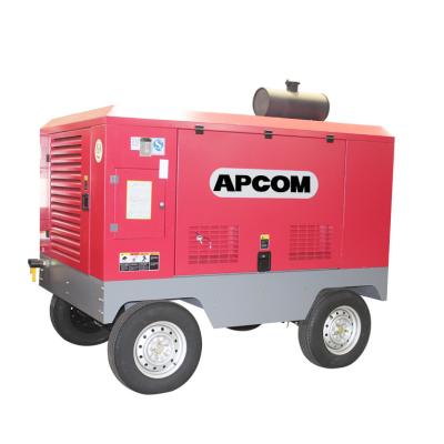 China Lubricated Diesel Powered factory wholesale industrial screw compressor high pressure portable diesel air compressor for drilling rig for sale