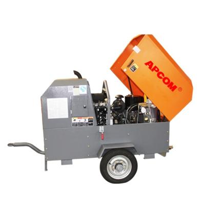 China APCOM 185 CFM Lubricated Air Compressor for Machine Screw 185CFM Portable Air Compressor for Sand Blasting for sale