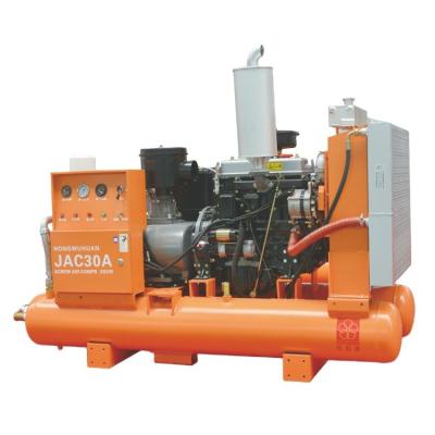 China Hot High Quality Diesel Portable Air Mining Screw Air Lubricated Engine 154KW 550CFM Diesel Aircompressor Compressors With Wheels for sale