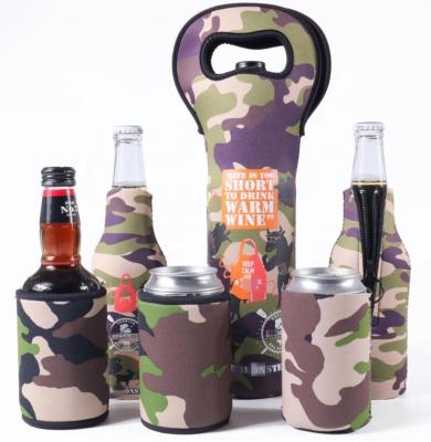 China Custom Neoprene Cola Glass Bottle Sleeve Zipper Whiskey Red Wine Cooler Waterproof Outer Cover Insulated Beer Can Stubby Holder Bag Soda for sale