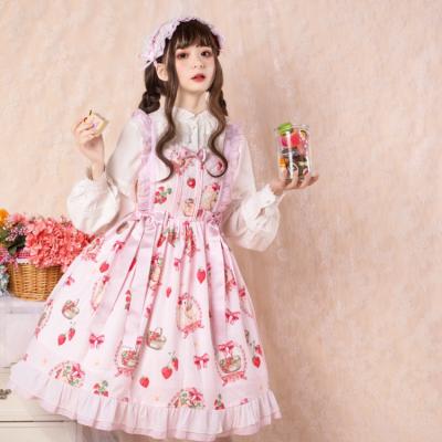 China Braces Border Christmas Strawberry Japanese Sweet Rabbit JSK Lolita Dress Woman Clothing for sale