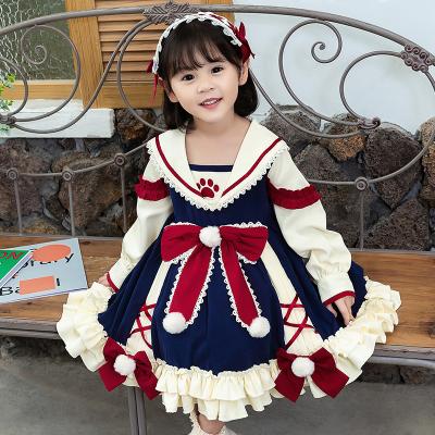 China Anti-static Dress Princess Dress Girl Clothes Pile Ball Princess Vestidos Autumn Winter Girls Lolita Dress Spain for sale