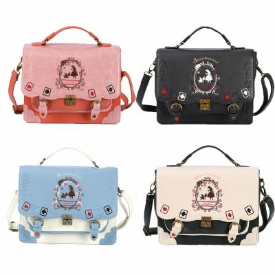 China Fashion Play Card Silhouette Paint Bag Lolita Handbag Women' S Shoulder PU Alice Bag In Wonderland Bag for sale