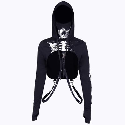 China Autumn Long Sleeve Black Short Crop Women Pullover Fashion Hoodies Hoodie Jacket Top Tank Top Tops Clubwear Tank Top for sale