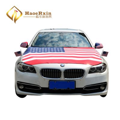 China Promotion Wholesale customized sublimated printing promotion national engine bonnet covers car hood flag for sale