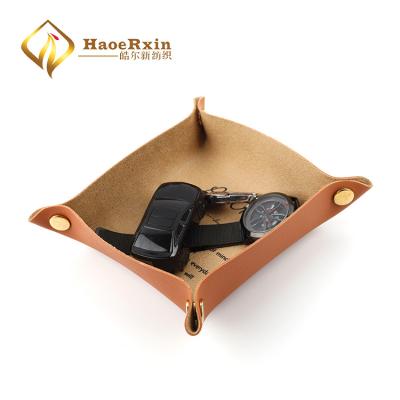 China New Fancy Design Cheap Viable Sundries Organizer PU Leather Home Storage Box for sale