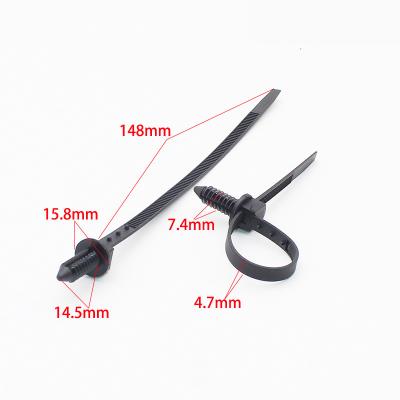 China Door Trim Panel Damper Car Tether Mount Wire Tie Clip Bumper Releasable Cable Fixed Zip Strap Fastening Clips for sale