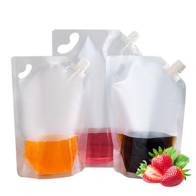 China ANTISTATIC Spout Bag 500~2000ml Stand Up Spout Bag Clear Pouch With Cap Drink Liquid Juice for sale