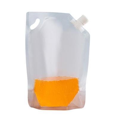 China ANTISTATIC Spout Bag2000ml Stand Up Spout Bag Clear Pouch With Cap Drink Liquid Juice for sale