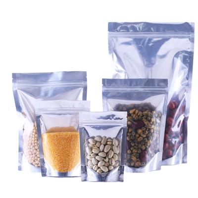 China Transparent Aluminum Foil Moisture Proof Laminated Zipper And Stand Up Pouch For Food Packaging for sale