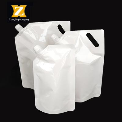 China ANTISTATIC White Leak Proof Nylon Laminated PA Rack Plastic Packaging Sprung Pouch Bags For Liquid Products for sale