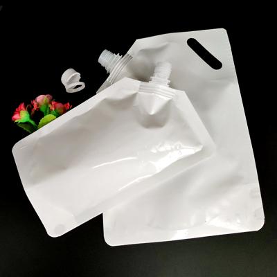 China ANTISTATIC White Leak Proof Nylon Laminated PA Rack Plastic Packaging Sprung Pouch Bags For Liquid Products for sale