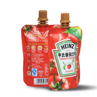 China Custom Printed Moisture Proof Heat Seal Liquid Up Pouch Standing Rack With Spout PE Customized Engraving Printing Packaging for sale