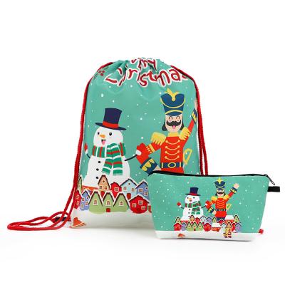 China Cloth Speed High Quality Christmas Gift Cheap Backpack Drawstring Sets Shopping Bags Cute Santa Sack Patterns Women Clutch Bag Suits for sale