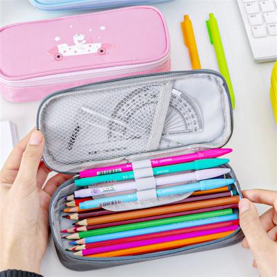 China Schools & Offices New Korea Style Student Pencil Case Multiple Function Usage Simple Cartoon Design Pencil Box with Zipper cute pencil bag for sale