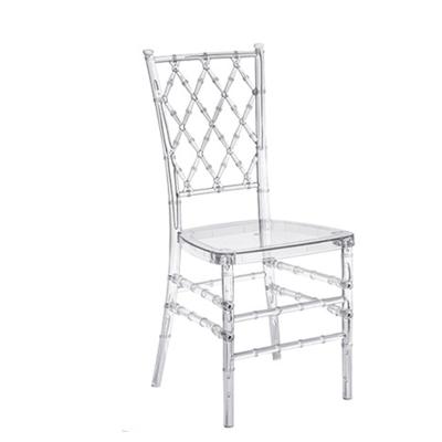 China Modern wholesale transparent chiavari chairs acrylic chaise plastic dining chair for sale