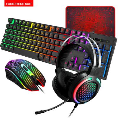 China Waterproof Mechanical Gaming Usb Wired Gaming Keyboard teclados gamer mecanicos mouse Combos 4 in 1 for sale