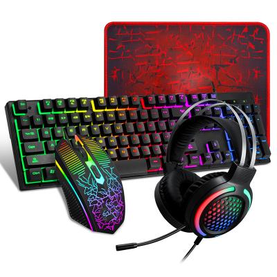 China Waterproof Mechanical Game USB Wired Gaming Keyboard Mouse Combos 4 in 1 for sale