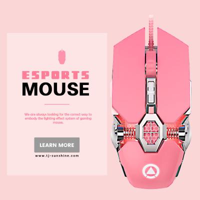 China Nice 7 Mouse Hot Pink Game Gaming Product Key Mouse for sale