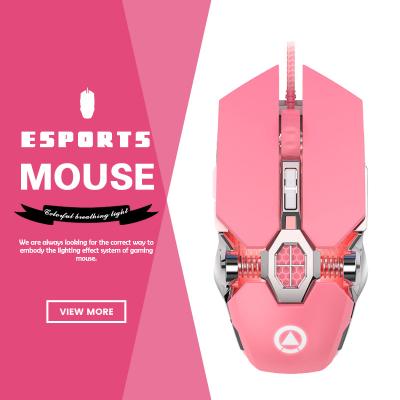 China Hot sale gaming product gaming mouse pink girl like mouse gamer for sale